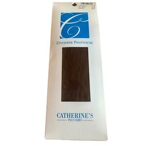 Catherines Daysheer Pantyhose Coffee 21 Plus Size E Sheer Sandalfoot Brown Nylon